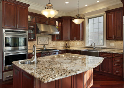 Kitchen with granite island for custom countertops in longmont