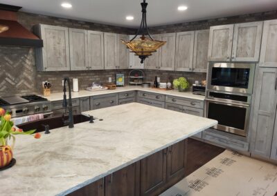 Rustic kitchen with stone countertop in Longmont