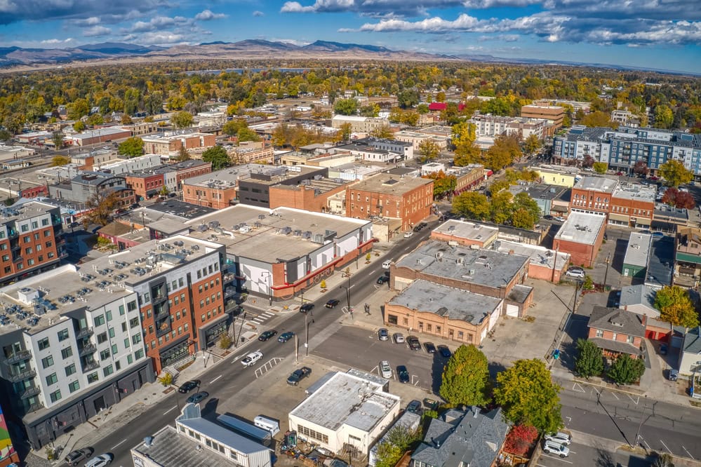 Aerial shot of Loveland in Colorado in autumn, Advantage Stone Fabrication, custom countertops