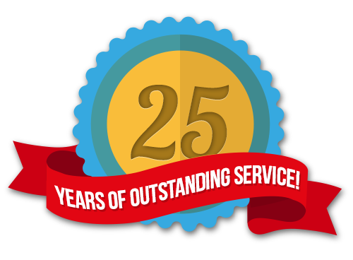 25 years of outstanding service badge.